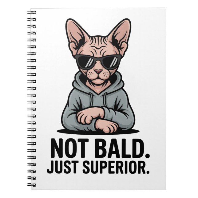 Cuaderno Arte de gato Sphynx superior con actitud sarcástic (Frente)