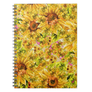 Cuaderno Arte de girasoles vintage