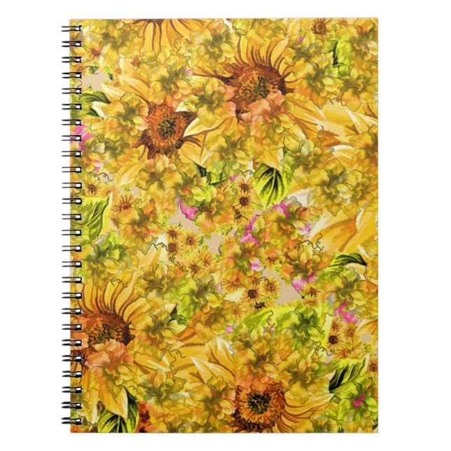 Cuaderno Arte de girasoles vintage (Frente)