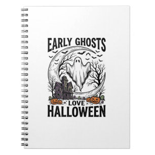 Cuaderno Arte de grabado de fantasmas embrujados de Hallowe