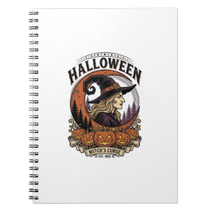 Cuaderno Arte de grabado de luna de calabaza de Halloween d