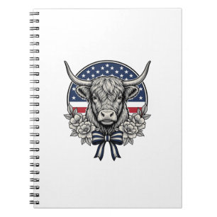 Cuaderno Arte de grabado vintage de vaca de las Highlands p