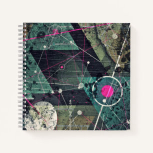 Cuaderno Arte de graffiti digital abstracto geométrico geni