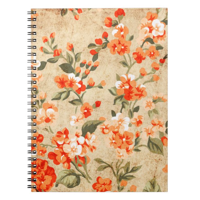 Cuaderno Arte de gruns de flores (Frente)