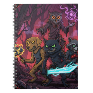 Cuaderno Arte de Guerreros Animales de Fantasía Eléctrica