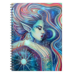 Cuaderno Arte de hadas de fantasía Celesta Lunas y Estrella