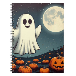 Cuaderno Arte de halloween con fantasmas y calabazas
