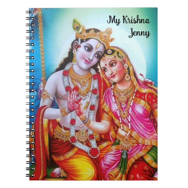Cuaderno Arte de Hare Radhey Hare Krishna personalizado (Frente)