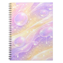 Cuaderno Arte de IA de burbujas pastel púrpura y amarillo