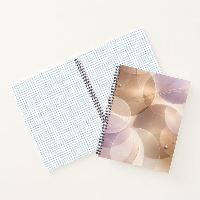 Cuaderno Arte de IA de círculos translúcidos superpuestos (Interior)