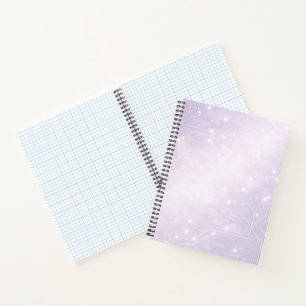 Cuaderno Arte de IA de color lila pálido y gris perla