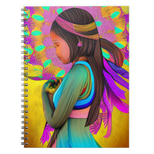 Cuaderno Arte de IA de niña nativa americana