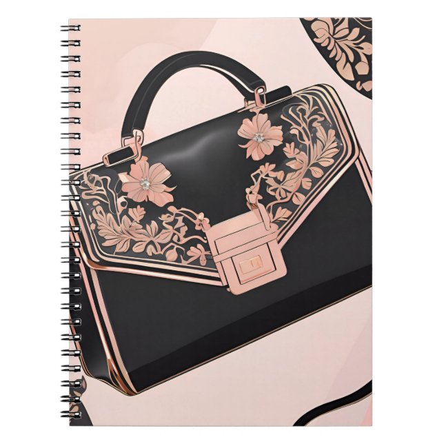 Cuaderno Arte de IA negro y rosa (Frente)