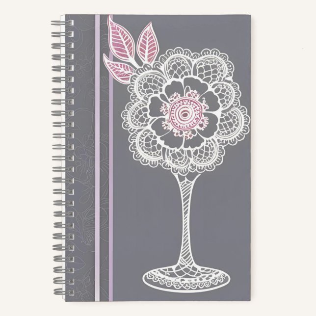 Cuaderno Arte de IA rosa y gris (Anverso)