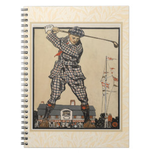 Cuaderno Arte de ilustración de golf vintage de Edward Penf