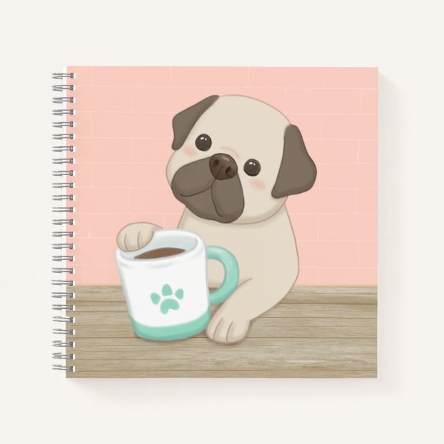 Cuaderno Arte de Ilustracion de perro y peluca (Anverso)