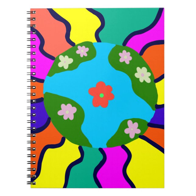 Cuaderno Arte de imágenes retro de la Tierra (Frente)