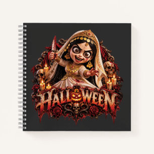 Cuaderno Arte de impresión de la novia zombie espeluznante