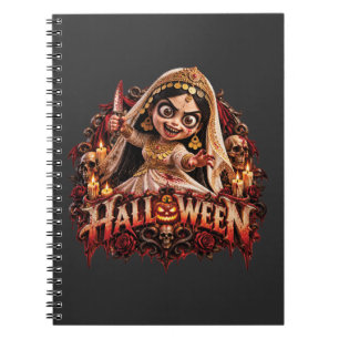 Cuaderno Arte de impresión de la novia zombie espeluznante