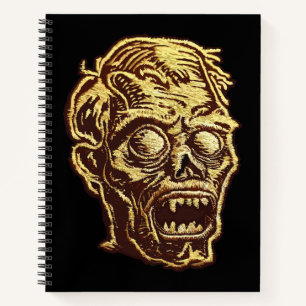 Cuaderno Arte de Insignia Bordada de Zombie Dorado