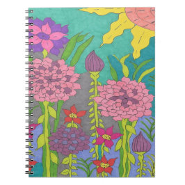 Cuaderno Arte de jardín floral de primavera