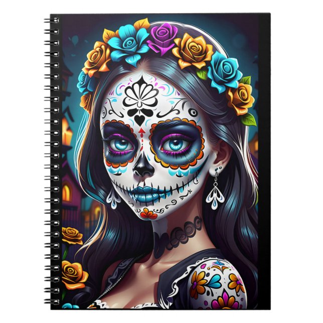 Cuaderno Arte de la calavera del azúcar - Belleza cultural (Frente)