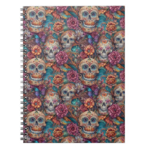 Cuaderno Arte de la calavera del azúcar - Calaveras y marip