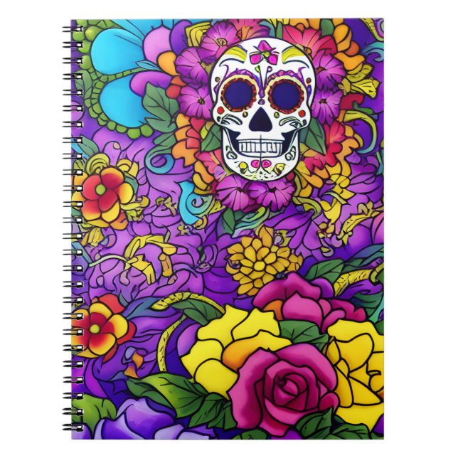 Cuaderno Arte de la calavera del azúcar - Día de los muerto (Frente)