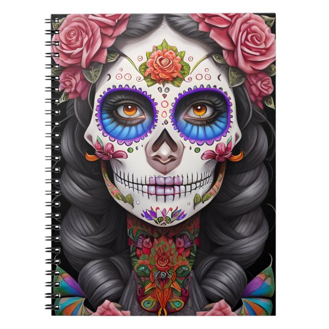 Cuaderno Arte de la calavera del azúcar - maquillaje de crá (Frente)
