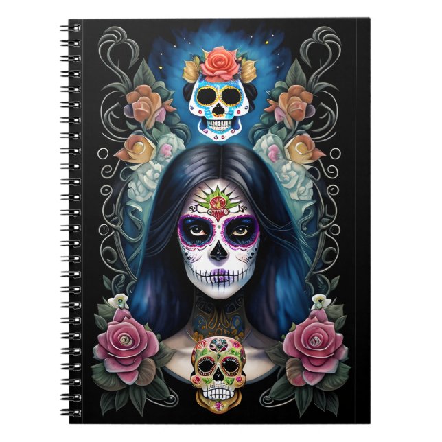 Cuaderno Arte de la calavera del azúcar - Maquillaje del cr (Frente)