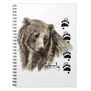 Cuaderno Arte de la naturaleza de la fauna del oso grizzly