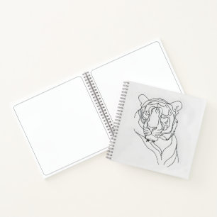 Cuaderno Arte de línea de cabeza de tigre
