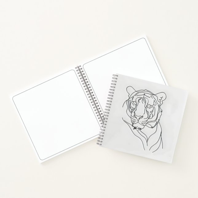 Cuaderno Arte de línea de cabeza de tigre (Interior)