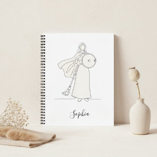 Cuaderno Arte de línea de mamá guerrera minimalista