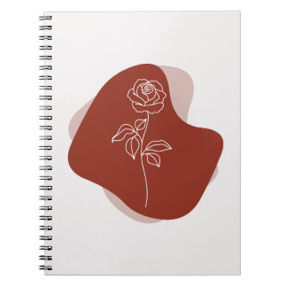Cuaderno Arte de línea de rosa abstracta minimalista