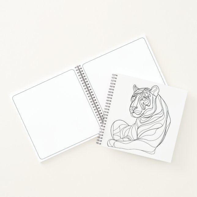 Cuaderno Arte de línea de tigre (Interior)