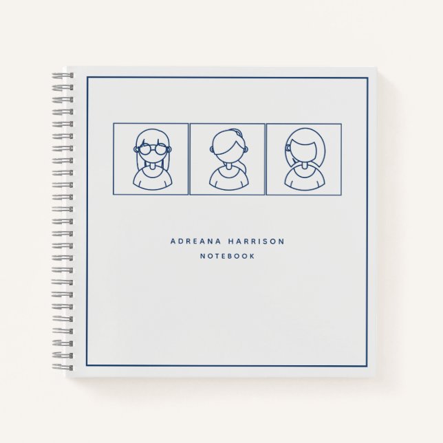Cuaderno Arte de línea infantil moderno minimalista (Anverso)