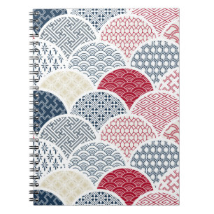 Cuaderno Arte de línea Kimono: Patrón geométrico tradiciona
