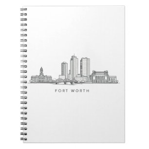 Cuaderno Arte de línea minimalista de la silueta de Fort Wo