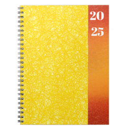 Cuaderno Arte de líneas abstractas de amarillo dinámico