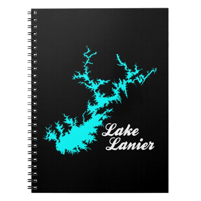 Cuaderno Arte de Mapa de Guión de Costa Cian de Lago Lanier (Frente)