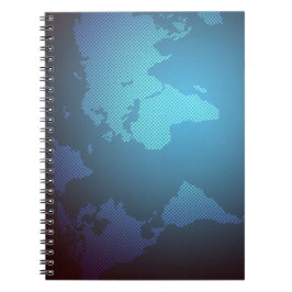 Cuaderno Arte de mapa mundial con gradiente de puntos digit