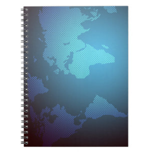 Cuaderno Arte de mapa mundial con gradiente de puntos digit