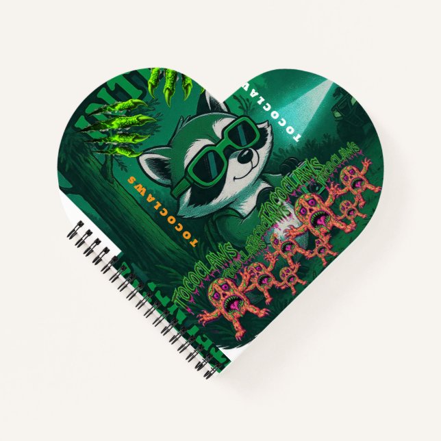 Cuaderno Arte de Mapache de Cómic Retro de Ciencia Ficción  (Anverso)