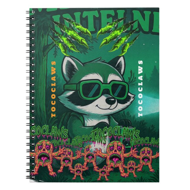 Cuaderno Arte de Mapache de Cómic Retro de Ciencia Ficción  (Frente)