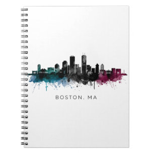 Cuaderno Arte de Massachusetts   Acuarela del horizonte de 