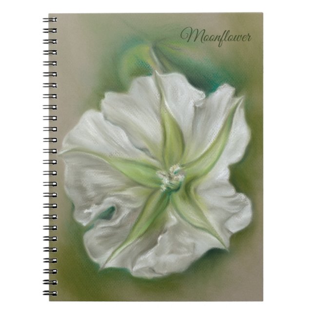 Cuaderno Arte de Moonflower Pastel por la noche personaliza (Frente)