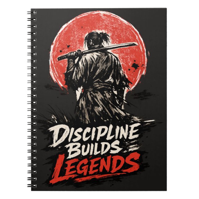 Cuaderno Arte de Motivación de Disciplina de Samurái (Frente)