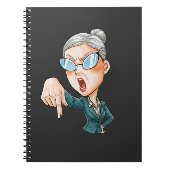 Cuaderno Arte de mujer enfadada expresiva (Frente)