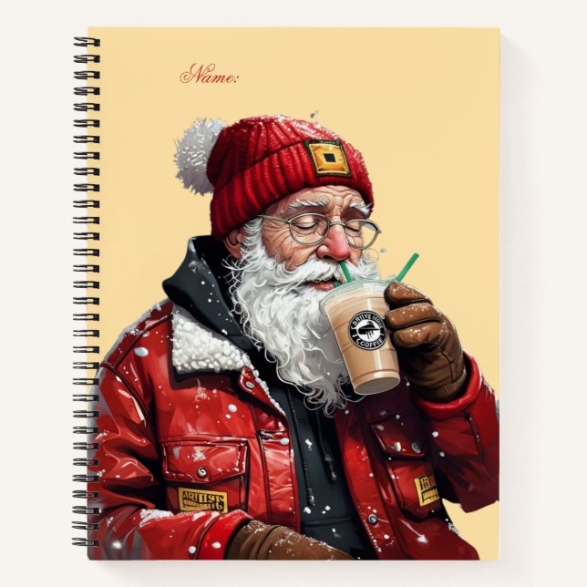 Cuaderno Arte de Navidades de café helado de Guay Santa (Anverso)